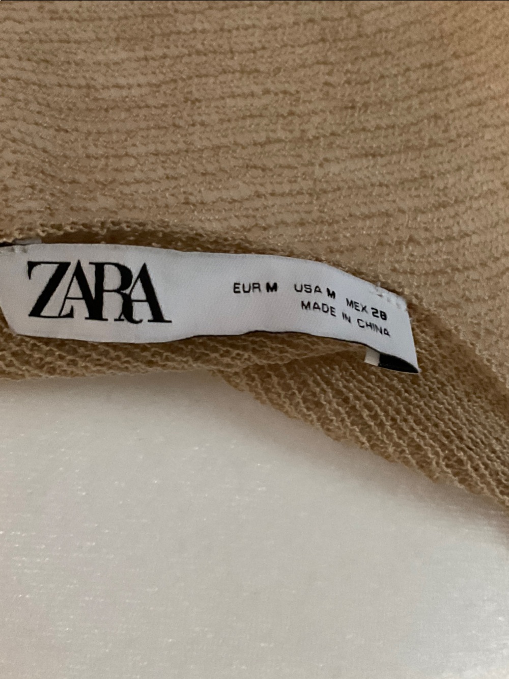 NWOT ZARA Lightweight Asymmetric Knit poncho SZ M - Camel - Picture 3 of 3